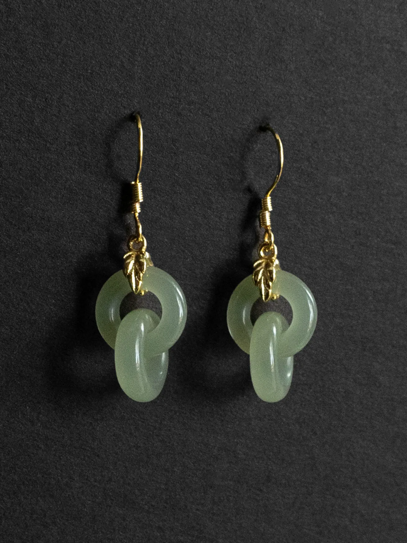 Intertwined Jade Donuts Earrings
