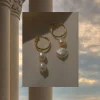 Island Pearl Hoops