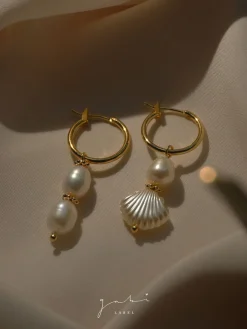 Island Pearl Hoops
