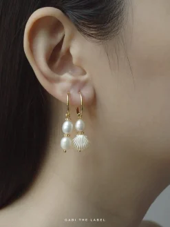 Island Pearl Hoops