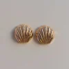 Jumbo Seashell Earstuds - Gold