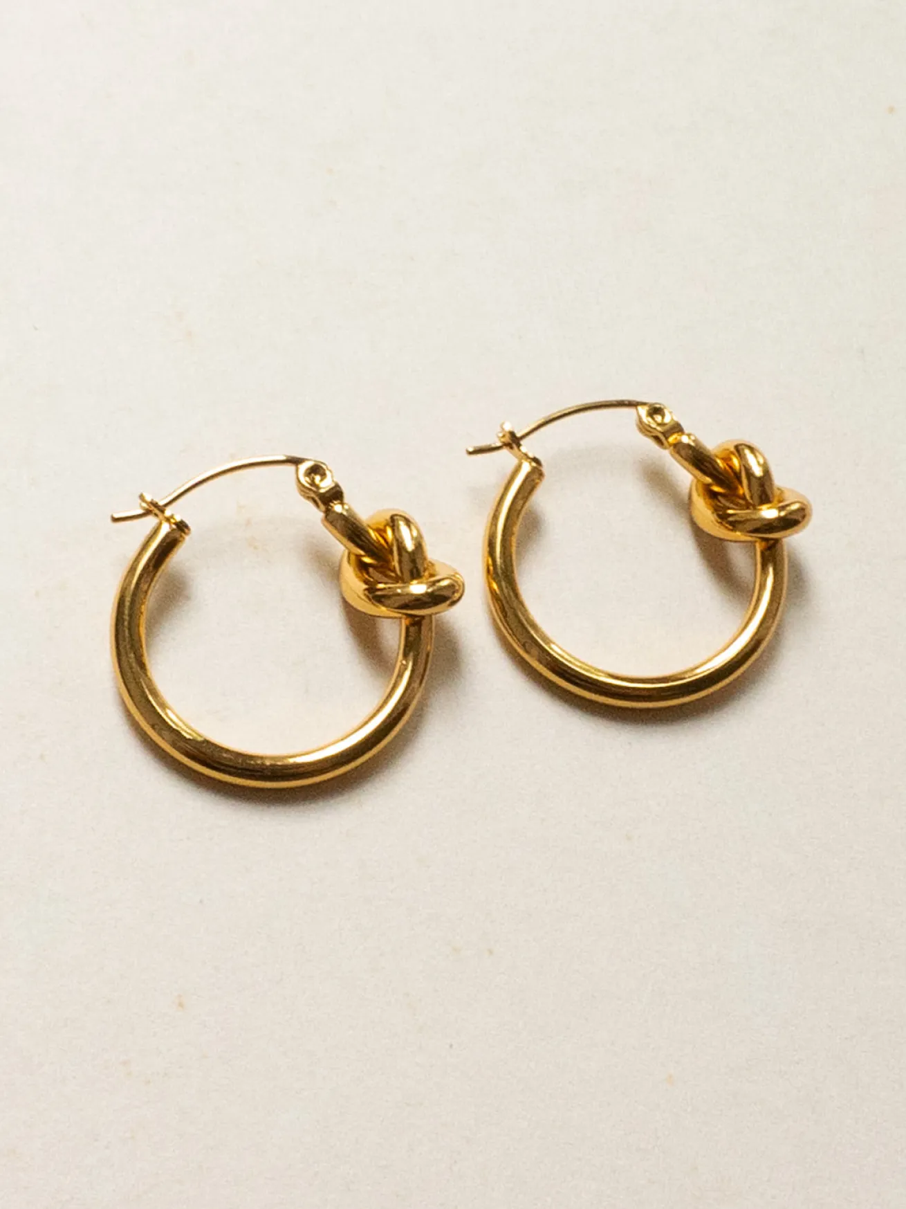 Knot Hoops - Stainless Steel, Gold