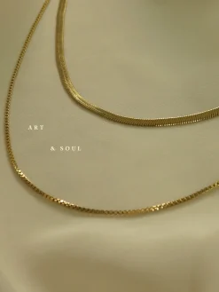 Layered Snake Chain Necklace *18K Gold-plated Stainless Steel