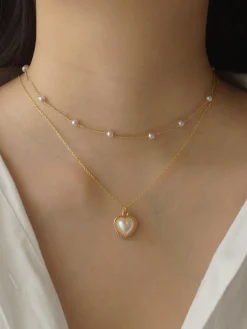 LILITH Heart Pearl Necklace