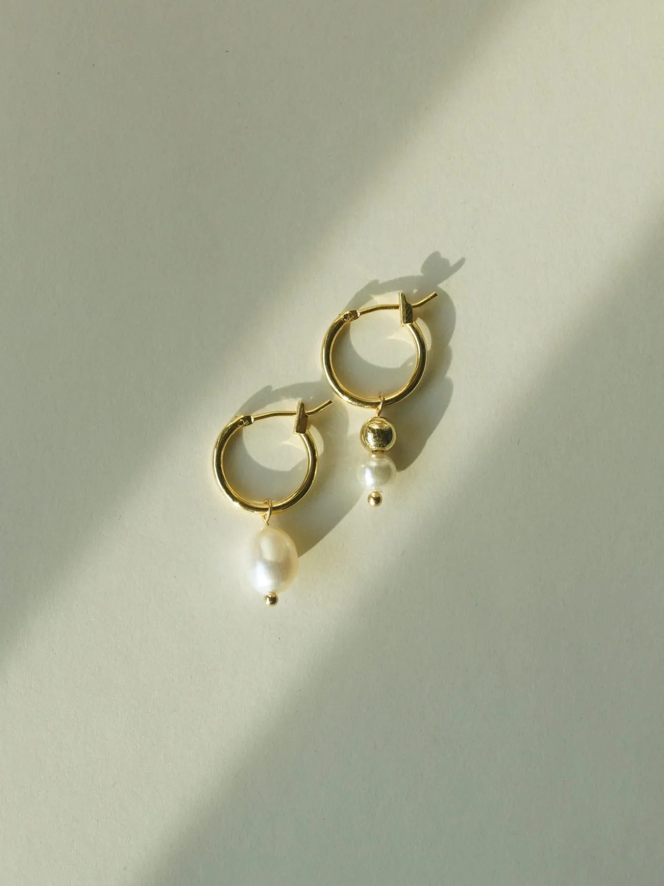 Little Pearls Mismatched Hoops