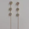 Long Floral Earrings With Pearls And Gemstones