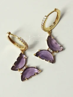 Loveday Butterfly Hoops - Purple *14k Gold-plated