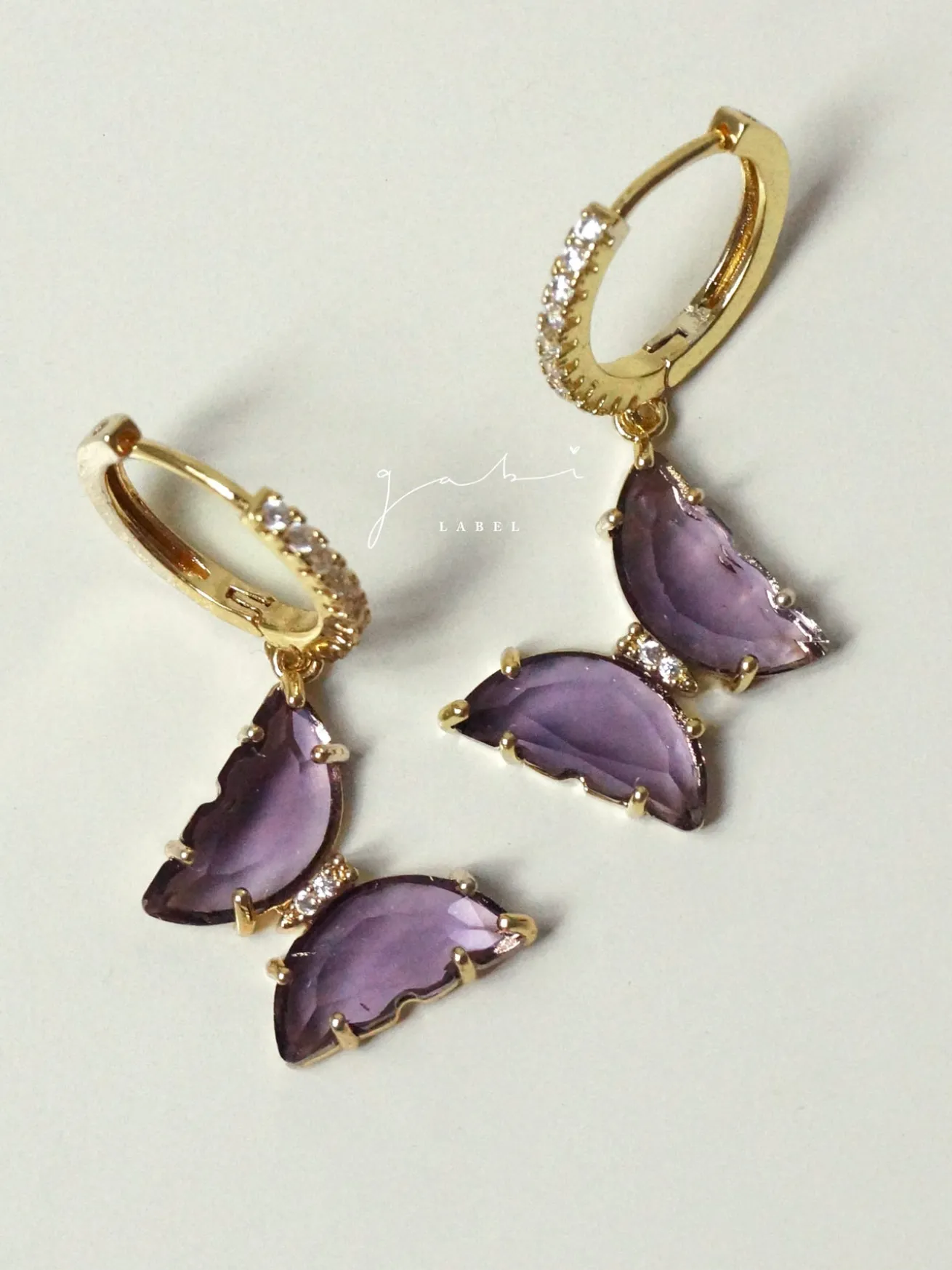Loveday Butterfly Hoops - Purple *14k Gold-plated