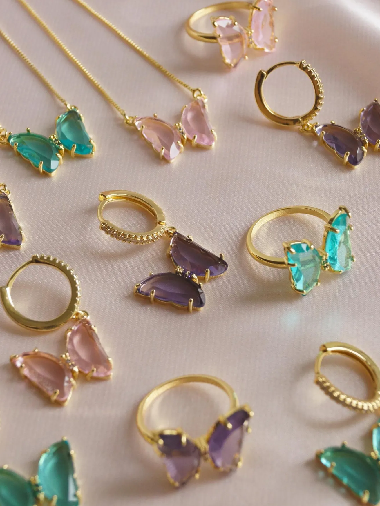LOVEDAY Butterfly Ring - Seafoam Green *Gold-plated
