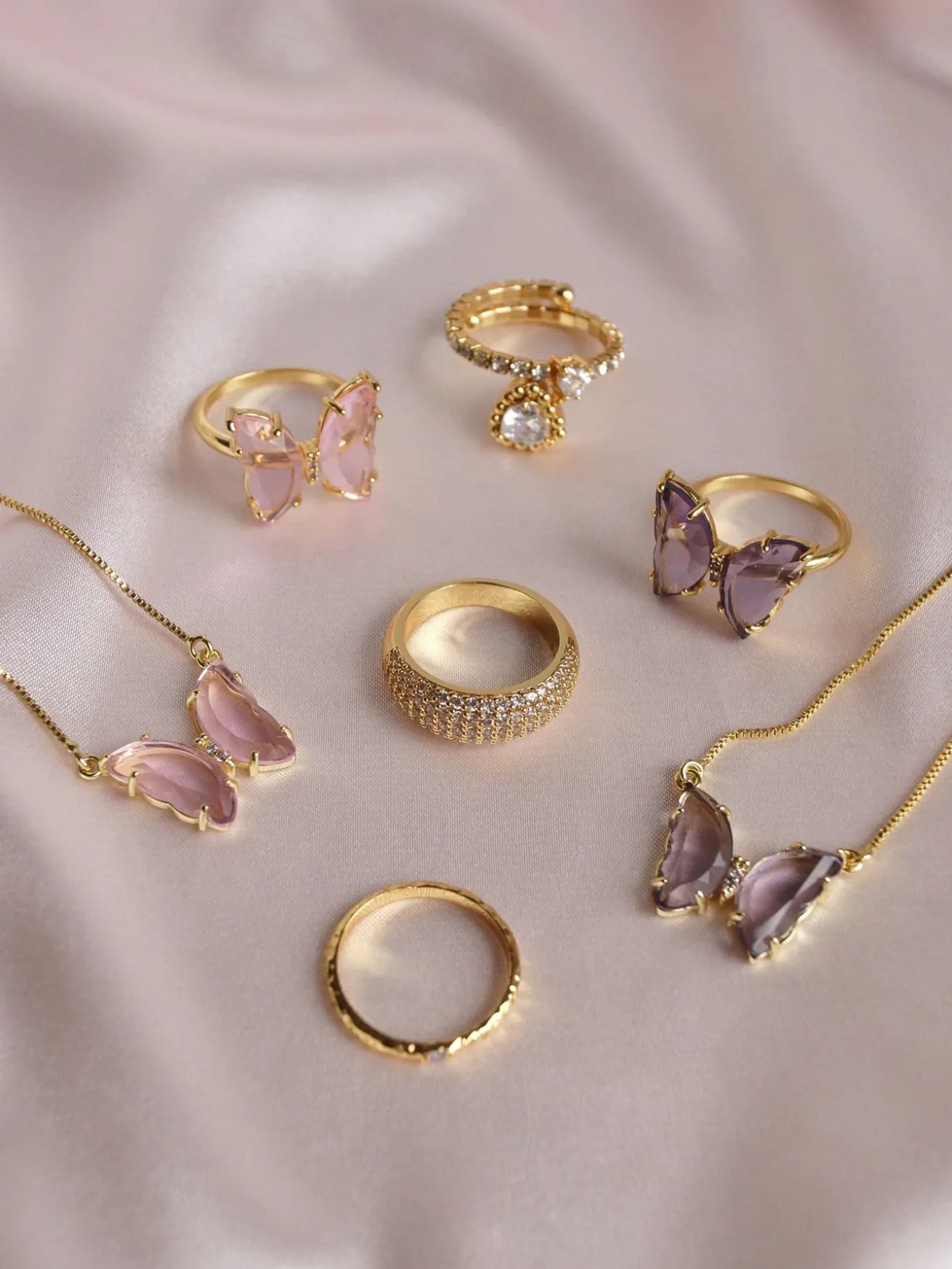 LOVEDAY Necklace - Pink *Gold-plated