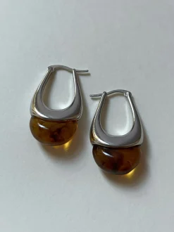 Lucid Dreams Hoops - Silver/Brown