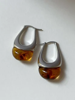 Lucid Dreams Hoops - Silver/Brown