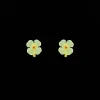 Lucky Clover Jade Earstuds - Light Green