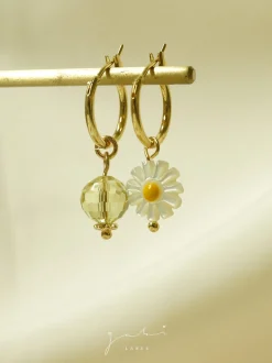 Mismatched Petite Daisy Hoops