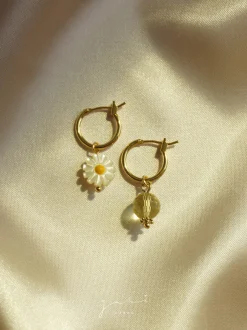 Mismatched Petite Daisy Hoops