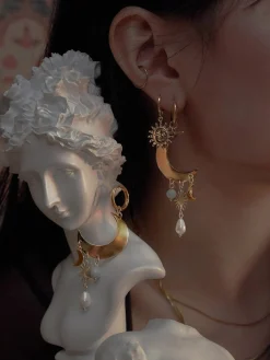 Modern Mystic Crescent Moon Hoop Earrings