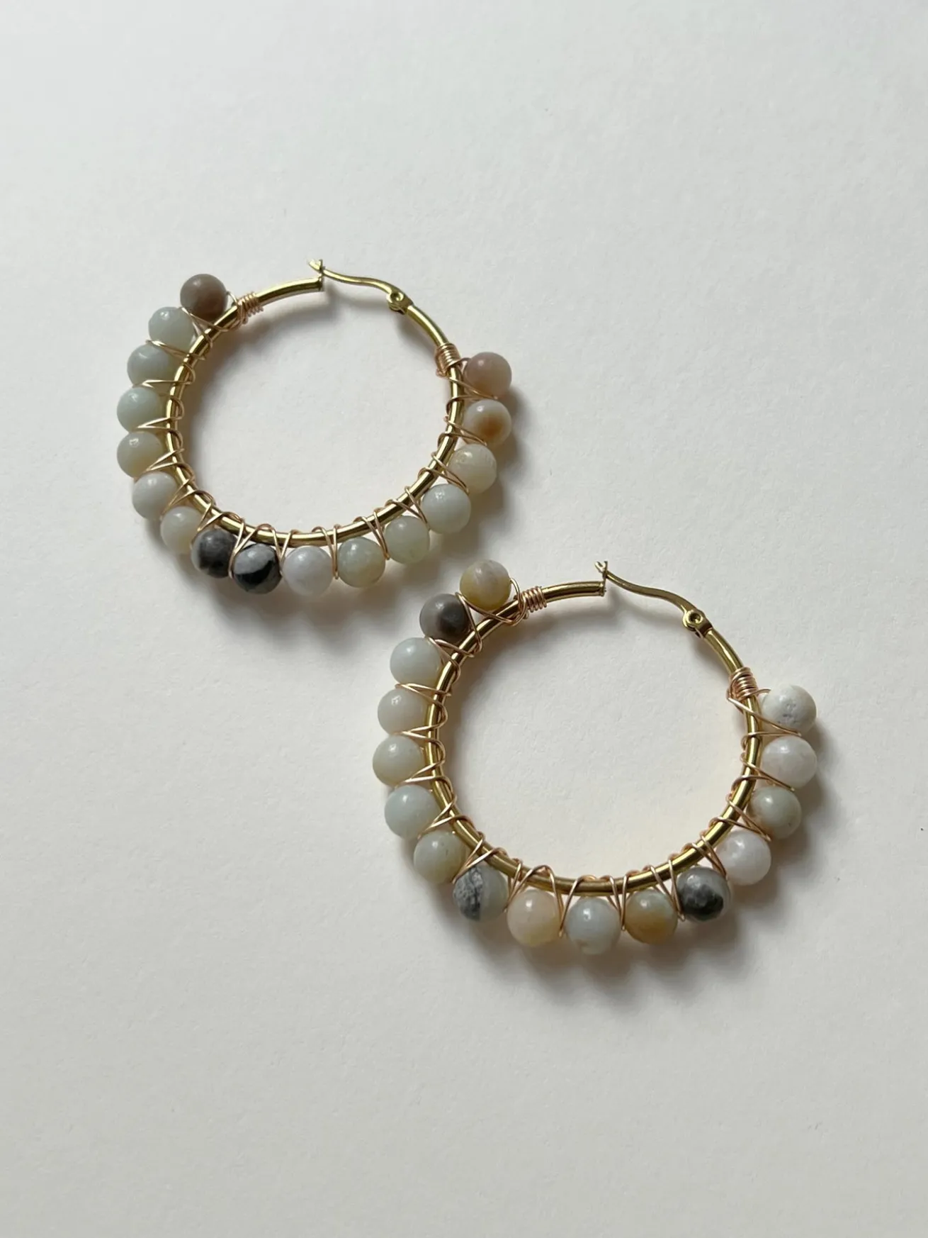 Natural Stone Hoops Maxi - Multi-colour