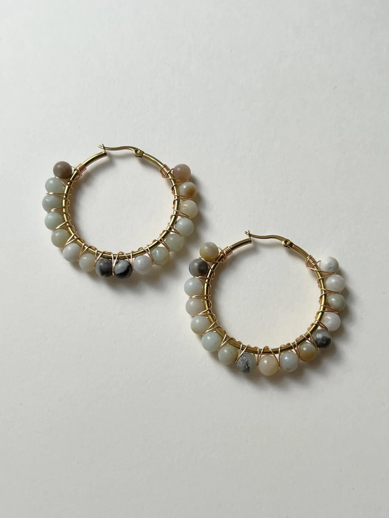 Natural Stone Hoops Maxi - Multi-colour