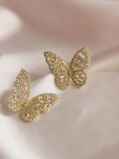 OAHU Butterfly Earrings - Pink *Gold-plated S925 Earposts