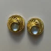 Opal Eye Gold Clip-Ons (Vintage)