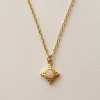 Opal Pendant Necklace - Alabaster Cream, Stainless Steel