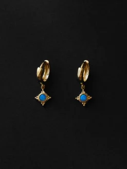 Opal Pendant Necklace - Cerulean Blue, Stainless Steel