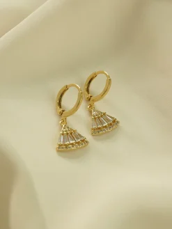 Origami Earrings - Clear *18K Gold-plated