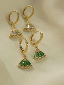 Origami Earrings - Clear *18K Gold-plated