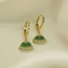 Origami Earrings - Green *18K Gold-plated
