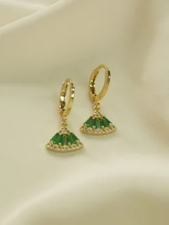 Origami Earrings - Green *18K Gold-plated