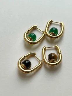 Oval Hoops - Tiger Eye/Brown