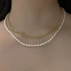 Pearl & Chain Layered Necklace