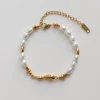 Pearl And Fluid Gold Bracelet