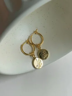 Peony Pendant Hoops