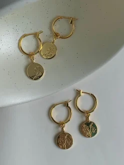 Peony Pendant Hoops