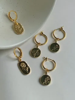 Peony Pendant Hoops