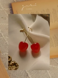 Petit Cher (Cherry) Earrings *Gold-plated stems