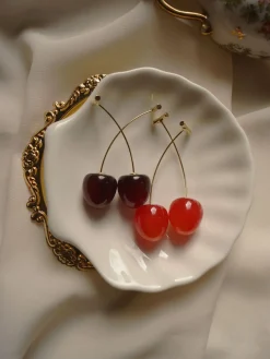 Petit Cher (Cherry) Earrings *Gold-plated stems