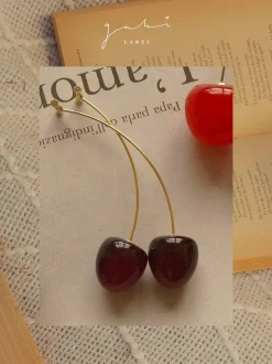 Petit Cherié (Cherry) Earrings *Gold-plated stems