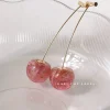 Petit MIKA Floral Cherry Earrings - Pink *Gold-plated stems