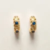 Petite Baroque Gem-encrusted Hoops - Royal Blue