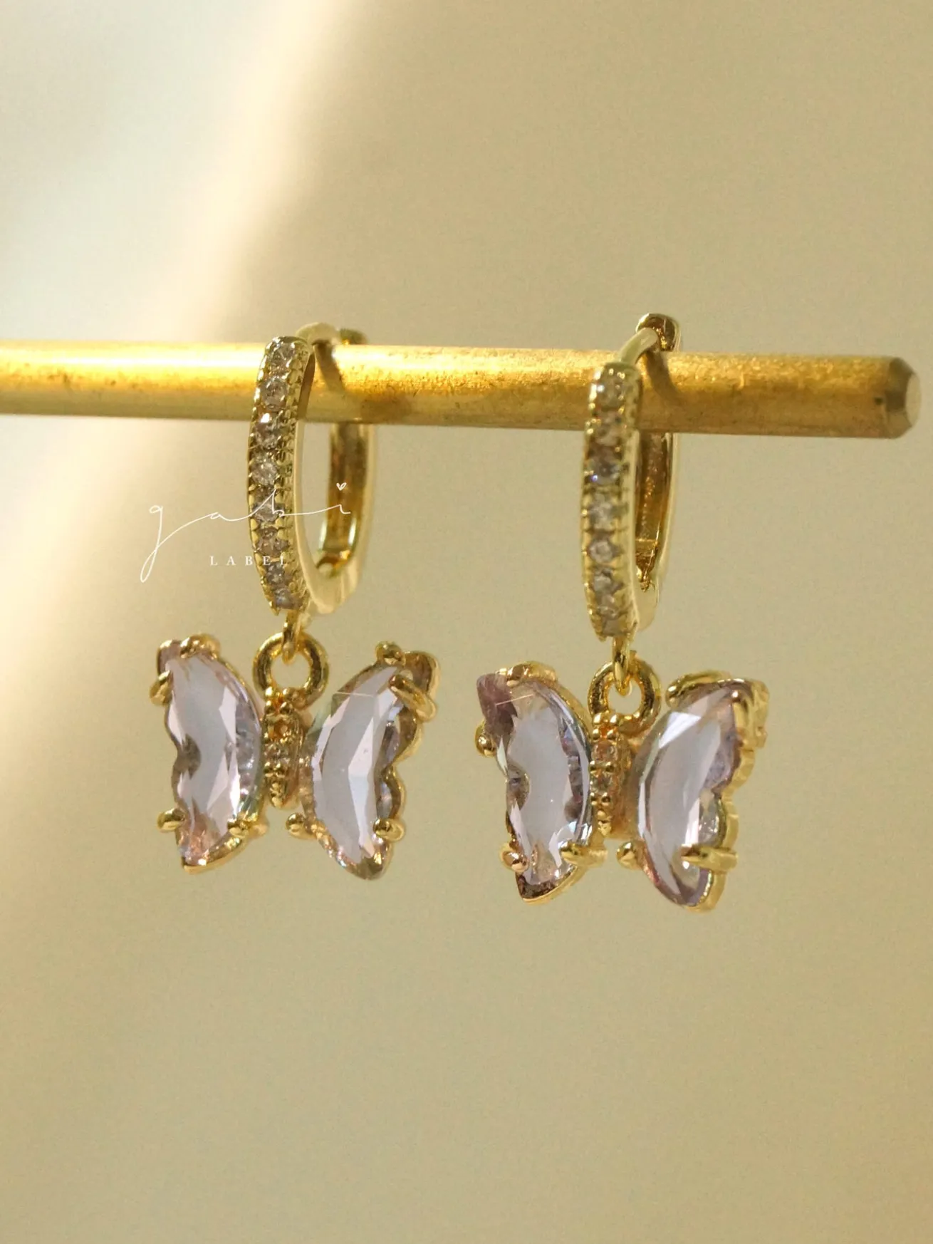 Petite Butterfly Huggies - Lilac *14K Gold-plated