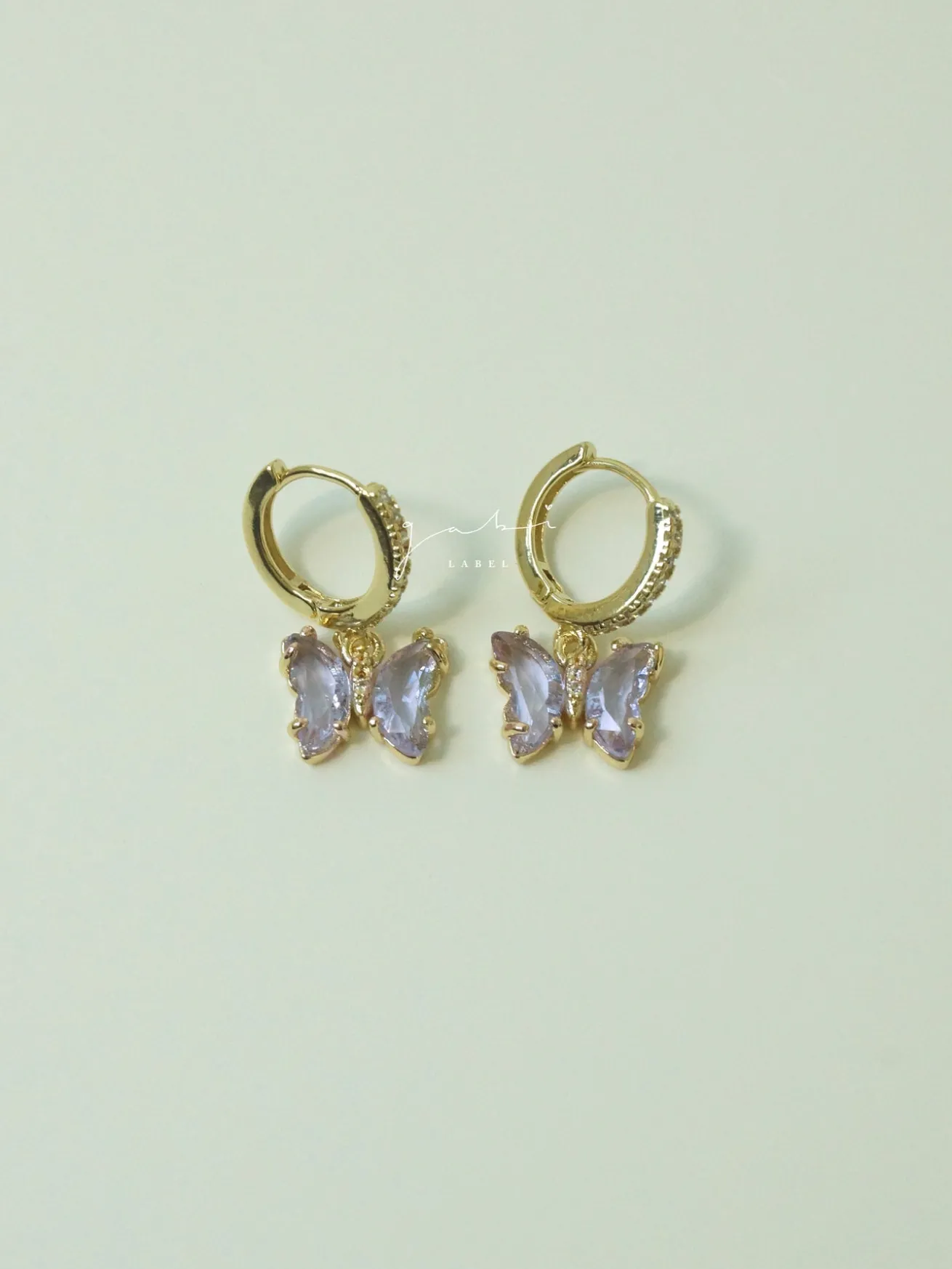 Petite Butterfly Huggies - Lilac *14K Gold-plated