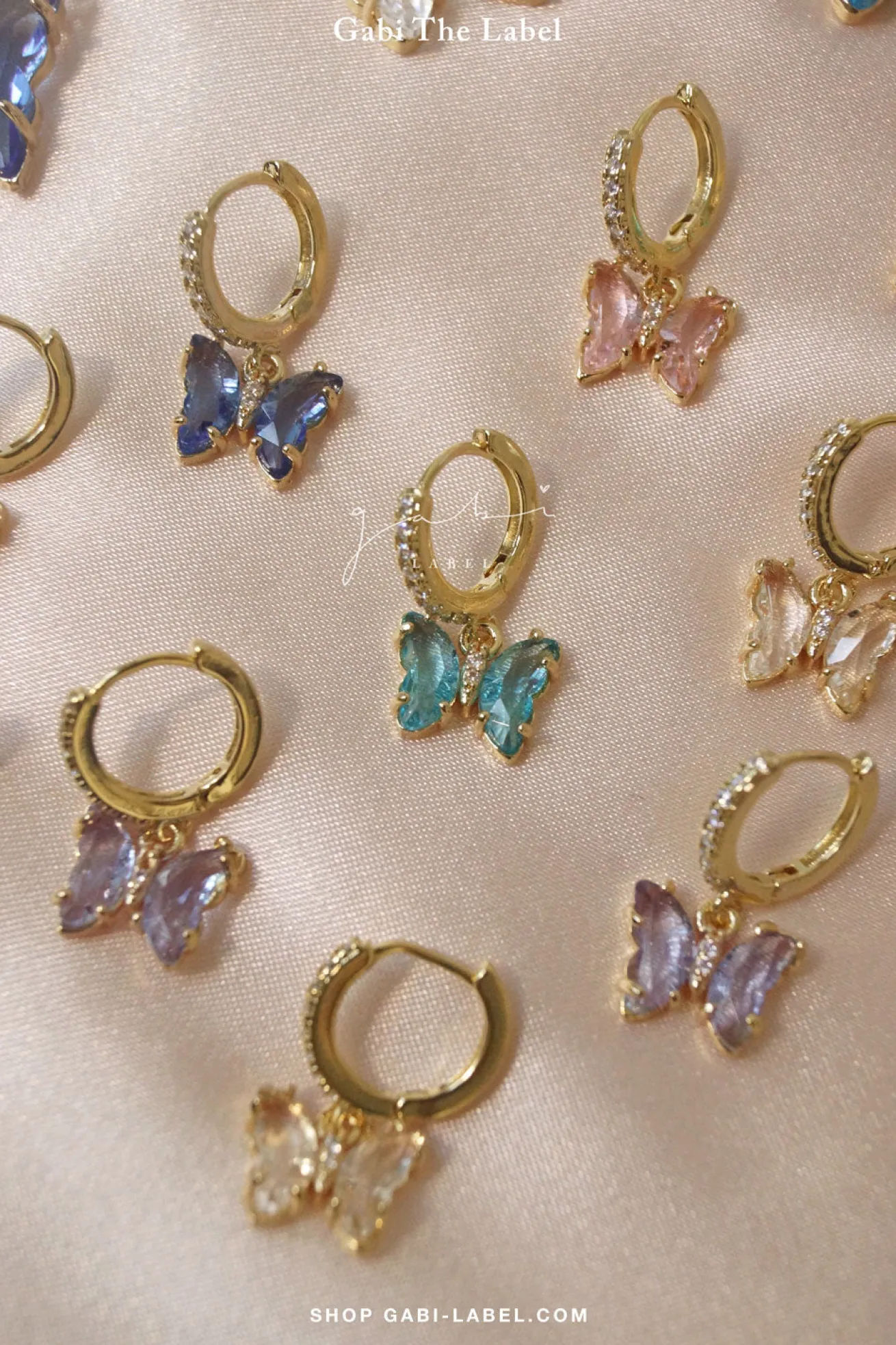 Petite Butterfly Huggies - Cornflower Blue *14K Gold-plated