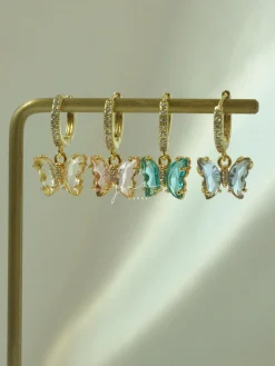 Petite Butterfly Huggies - Cornflower Blue *14K Gold-plated