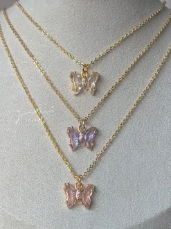 Petite Butterfly Necklace - Lilac