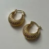 Petite Gold Patterned Hoops