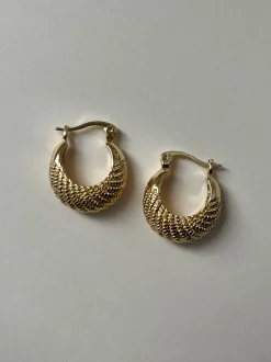 Petite Gold Patterned Hoops