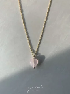 Petite Rose Quartz Heart Necklace