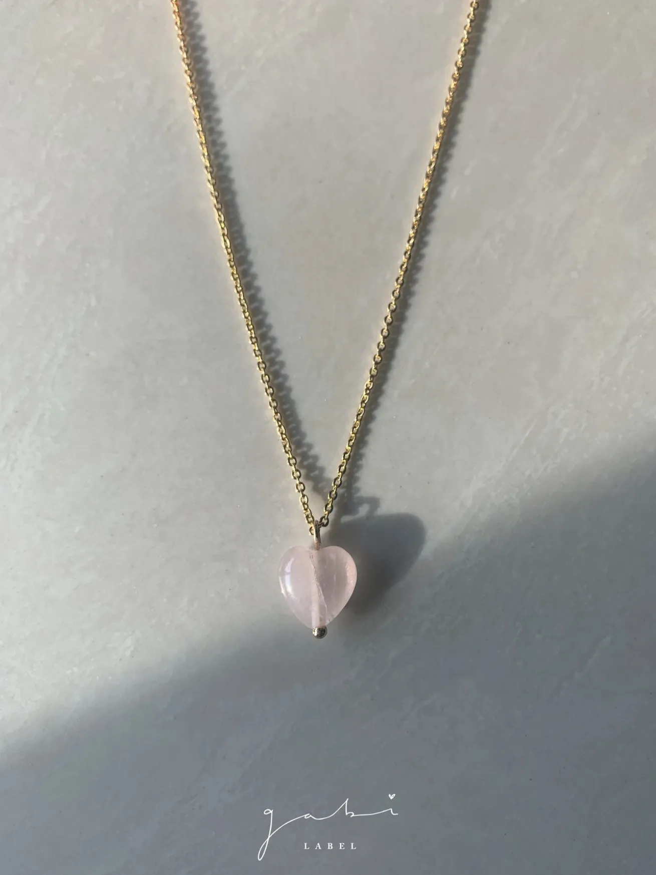 Petite Rose Quartz Heart Necklace